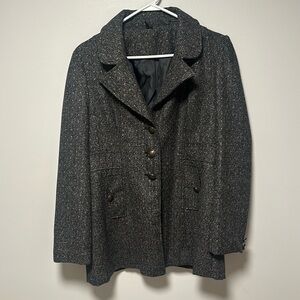 Grey Speckled Pea Coat
